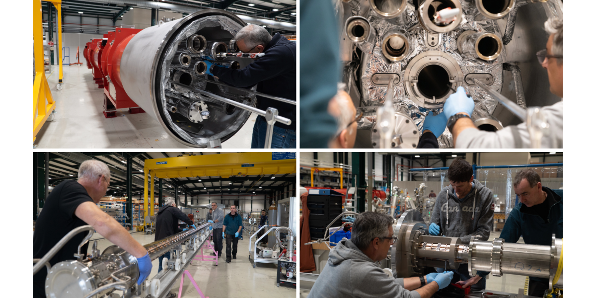 hexagonal prism equipment with team working on it