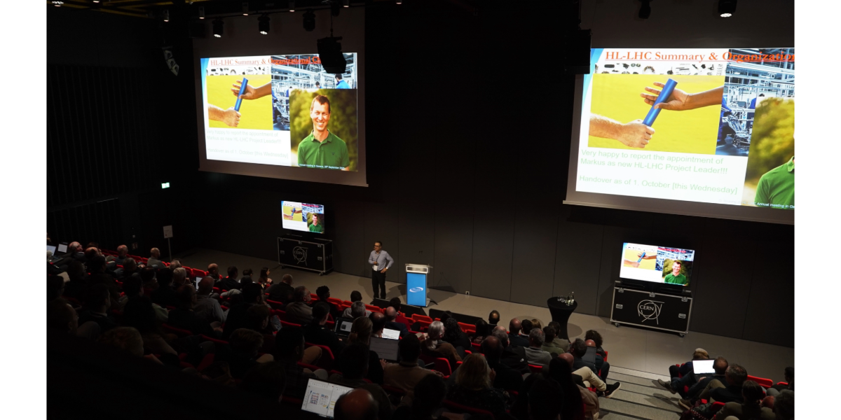 man in lecture theatre