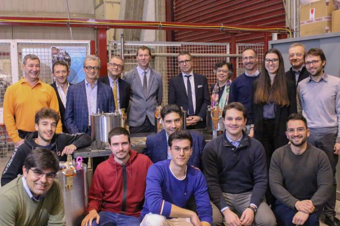 This February, INFN and CERN celebrated the successful completion of the High Order Corrector Magnet (HOCM) project for the High-Luminosity LHC (Credit: CERN).