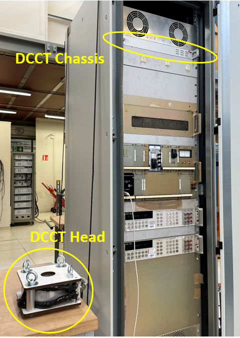 Test setup with the DCCT Head and Chassis