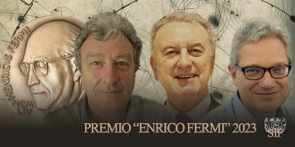 The winners of the Enrico Fermi Prize 2023 (from left): Massimo Ferrario, Lucio Rossi and Frank Zimmermann. Credit: SIF