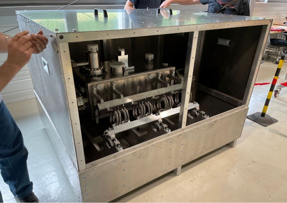 RDF2 in its transport frame/box (Image: CERN)