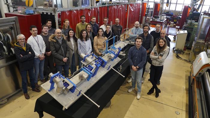 First series cryogenic lines built for crab cavity cryomodules