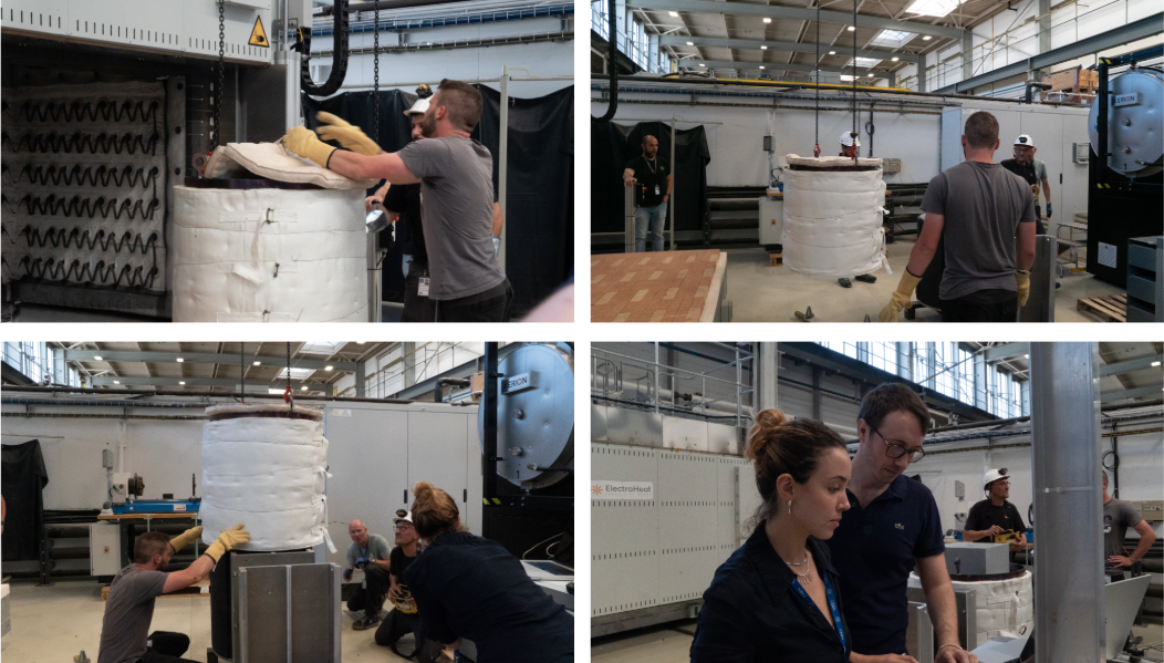 5-minute race with 450 °C titanium: shrink fitting trial of CFC plates for HiLumi LHC beam dumps