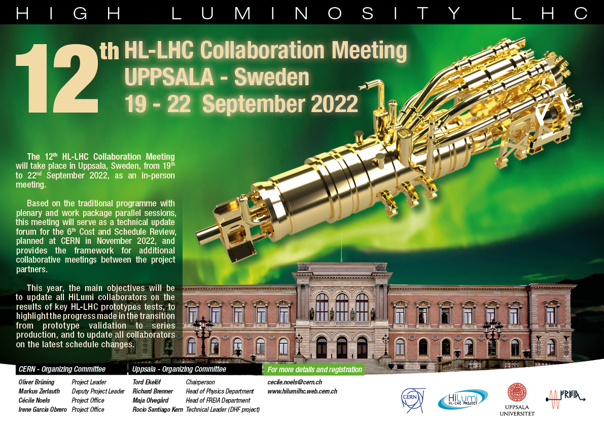 12th HL-LHC Collaboration Meeting, 19 – 22 September 2022